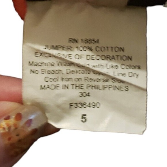 Rare Editions Brown Corduroy Jumper Girl’s Dress Flowers Ruffles Colorful Size 5 - Picture 8 of 8